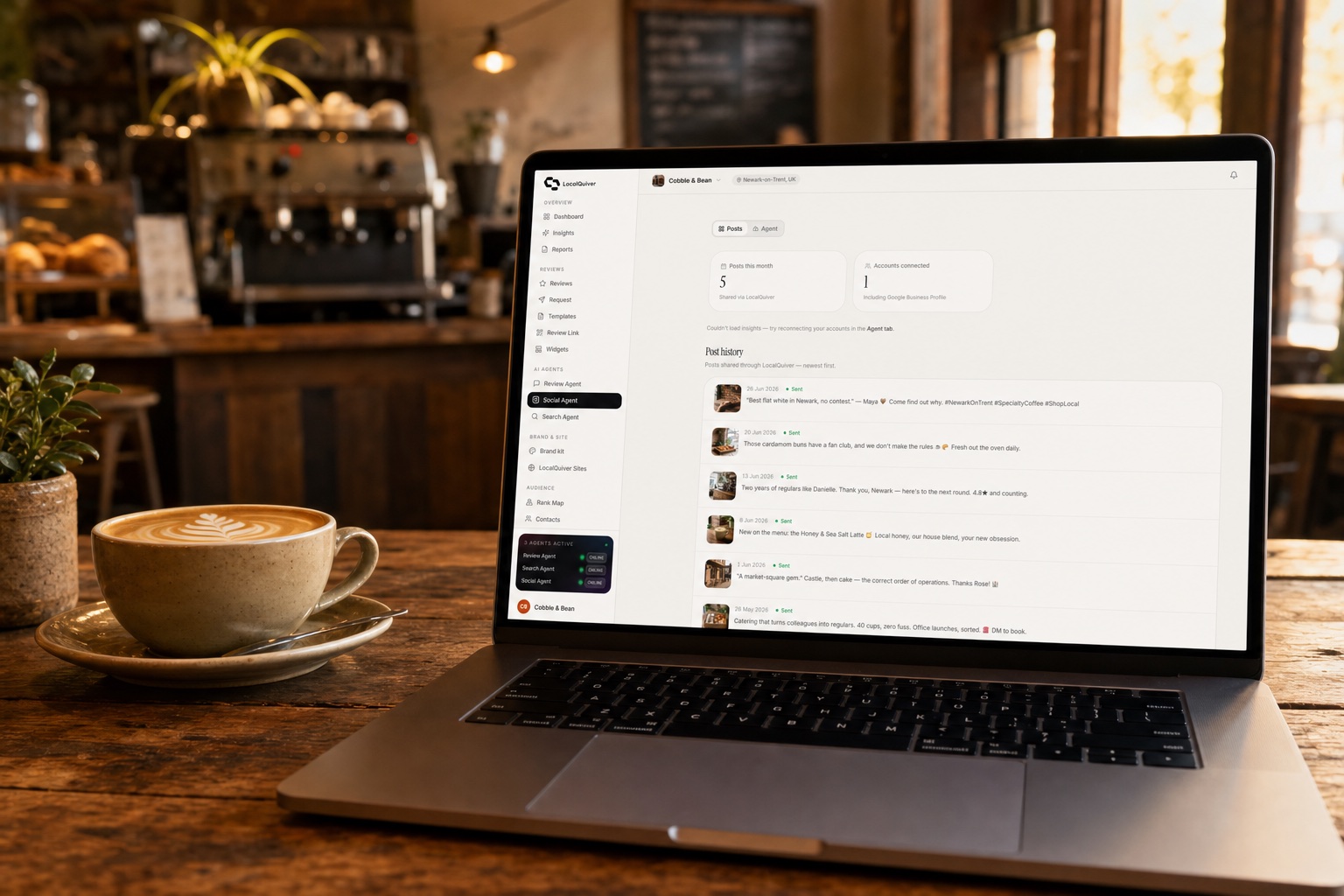 The social post studio, turning a five-star review into a branded post